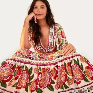 Farm Rio nwt L cutout floral dress